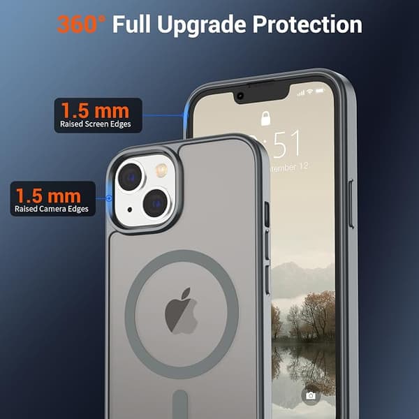 SUPFINE Magnetic Case for iPhone 14pro, MagSafe Compatible, Military Grade Protection, Slim Matte Translucent Shockproof Case, Grey iphone14pro gray