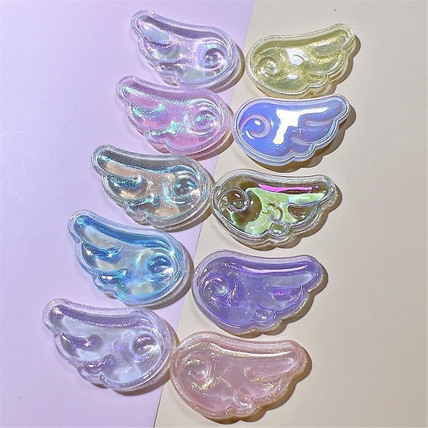 80 STK Søde farverige skinnende perle englevingekollektion flad ryg ornament Smykker sløjfer tilbehør Random Color