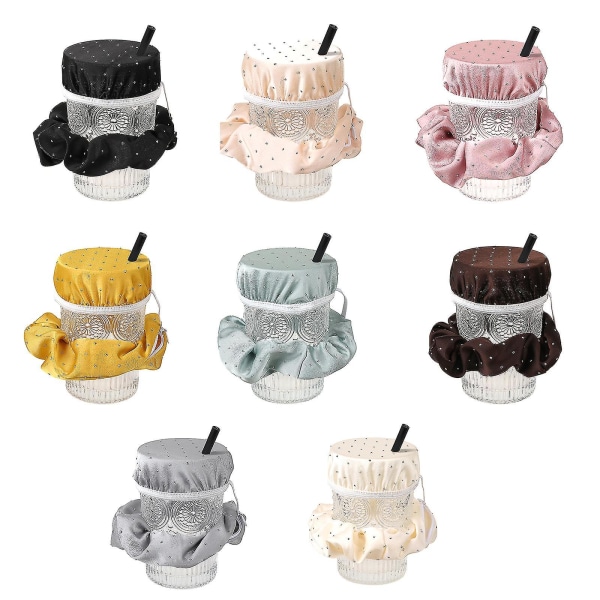 100% Ny Anti Spiking Drikkedeksel Fo Kopper Glass Hår & Håndledd Scrunchie Beskytt Deg Selv White