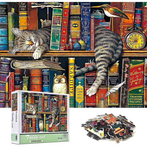 Jigsaw Puzzles Klassiske puslespil, Game Of Skill Family Cat Bogreol