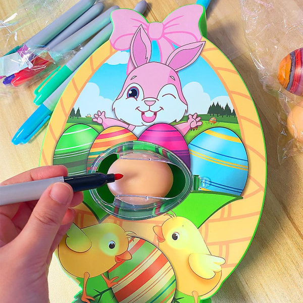 Ægmazing Bunny Påskeæg Mini Roterende Dekoratør Kit Æg Dekoration Spinner Påskegave