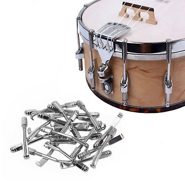 24 kpl Standard Banjo Koukut, säädettävät Banjo Koukut Banjo Koukku Pidike Banjo Litteät Koukut Osat Tarvikkeet Silver