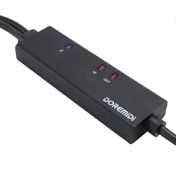 MIDI til USB-kabel med indikatorlys til DOREMiDi MTU-10 Black