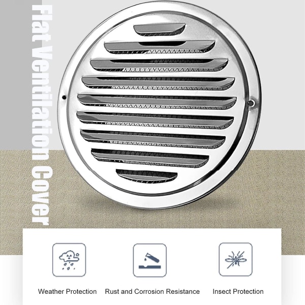 Pakoputken säleikön cover pyöreä cover Monitoiminen korroosionkestävä sirpaleiden muotoilu liesituulettimelle (100 mm)
