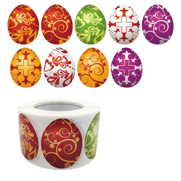 500 stk glad påske klistremerker søte egg selvklebende forseglingsetikett til påskefest Barn gaveeske Dekor