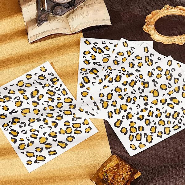 10 ark med midlertidige leopard tatoveringsklistremerker 13x16cm Gepard Leopard Print Tattoo Stickers Glitter Tattoos Leopard Face Stickers Fjernstickers