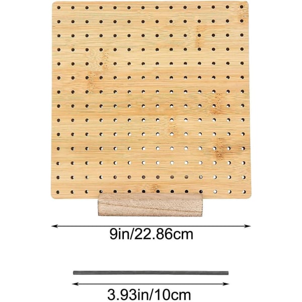 Blokkeringsbrett, blokkeringsbrett for hekling, firkantet blokkeringsbrett for strikke- og hekleprosjekter Håndlaget strikking med trestrikkbase 9 inches