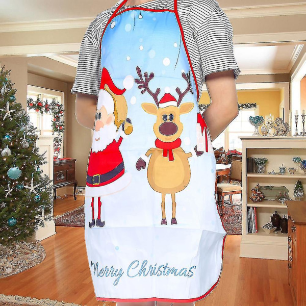 Christmas Apron, Funny Cartoon Apron Style Christmas Santa/elk/snowman Cooking, Cleaning (a, Style) Bd