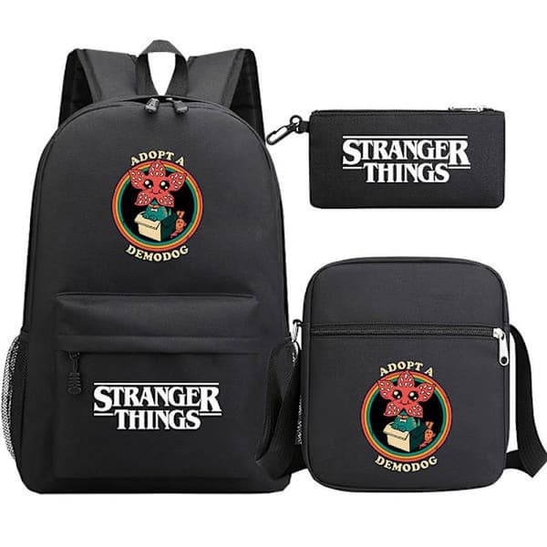 Stranger Things Ryggsäck 3-Delars Set Student Skolväska Canvasväska 9 9