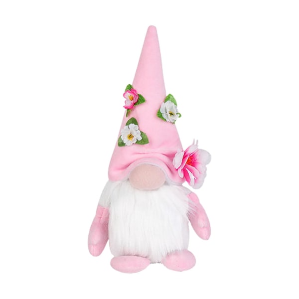25 cm Gnomes Plysjdukke Søt Blomsterhatt Kortbeint Ansiktsløs Dukke Plysjdekorasjon Blå/Rosa Skog Dvergdukke Fest Scene Layout Ornament Mors Pink