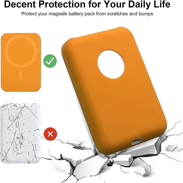 Til Beskyttelsesetui til Apple Magsafe batteripakke, Silikone Skin Cover kompatibel med Magsafe Power Bank Holder, Letvægts Blød Magsafe Portable C