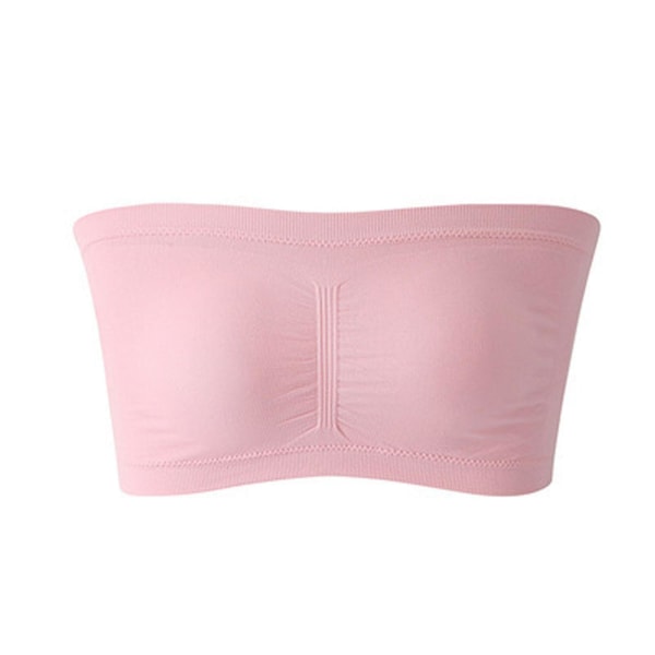 Naisten Bandeau-rintaliivit Pehmustetut olkaimettomat Bralette-rintaliivit Saumattomat Bandeau-rintaliivit Baby pink S