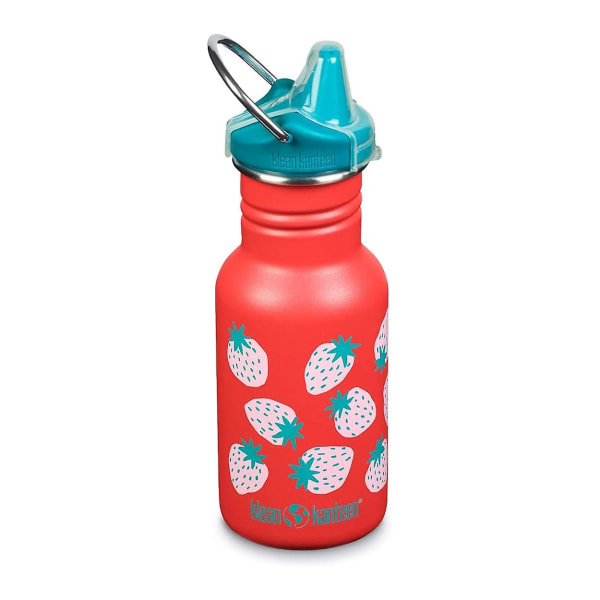 Klean Kanteen Kids flaska 355ml - smal design i rostfritt stål med Sippy Cap coral strawberries