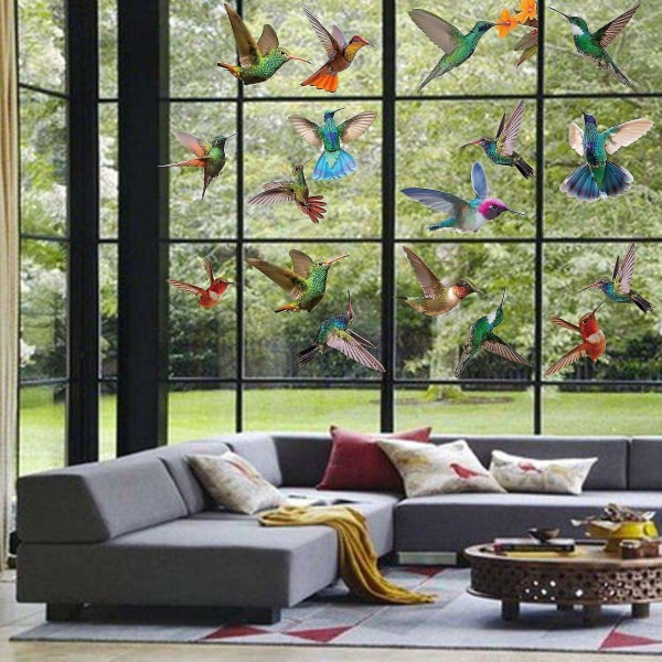 19 Pcs  Hummingbird Window Clings ,anti-collision Window Clings Decals To Prevent Bird Strikes On Window Glass Hummingbird Stickers, 9 Sheets