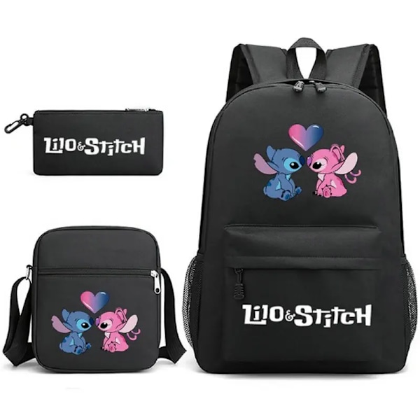 Lilo ja Stitch -reppu miehille ja naisille, suurikokoinen koululaukku, kevyt, kannettava tietokoneen reppu, matkareppu, 3 osaa same as picture6