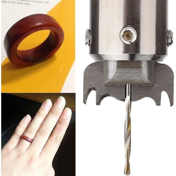 Nytt ringborsett, treringborfresesett Trebearbeidingsverktøysett for å lage personlige treringer og smykker (m)