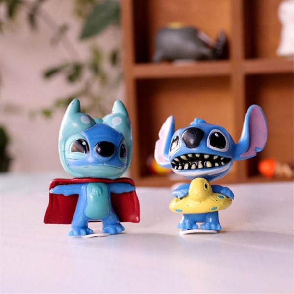 10 st/ set Lilo And Stitch Figurleksaker Tårta Toppers Heminredning Prydnad För Barn Vuxna Leksaker Presenter