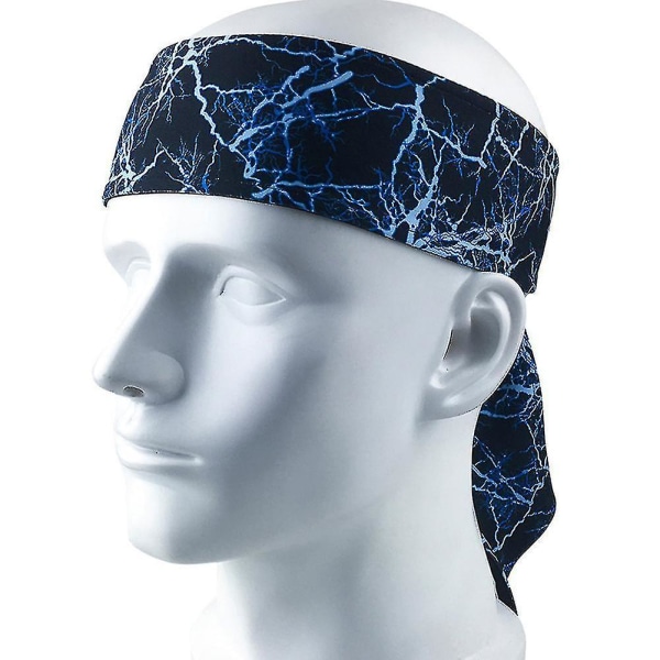 Blue Lightning-hodebånd Absorberende hode Svettebånd Svettebånd Kvinner Menn Sport Løping Yoga Z20401 Bedre