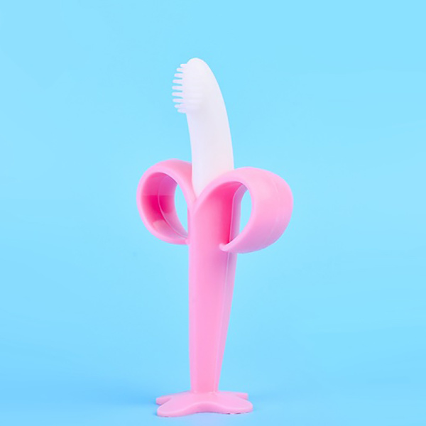Baby Silikon Tannbørste Banan Form Trygg for Tålmodighet Tyggeleker for Nyfødte Ideell Gave C