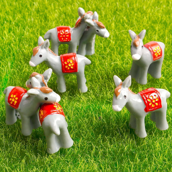 20 st miniatyr åsna figurer harts åsna mini åsna figur för tårtdekoration diy hantverk mikro landskap älva trädgård dekor