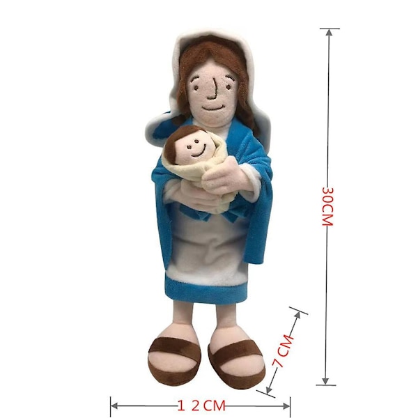 Klassisk Jesus Plysj Kristus religiøse leketøy Jomfru Maria utstoppede dukkeleker Hjem dekorasjonsgaver B
