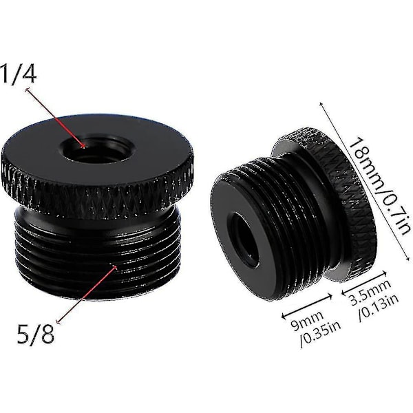2 st mikrofonstativadapter 1/4 hona till 5/8 hane skruvgänga adapter stativskruv