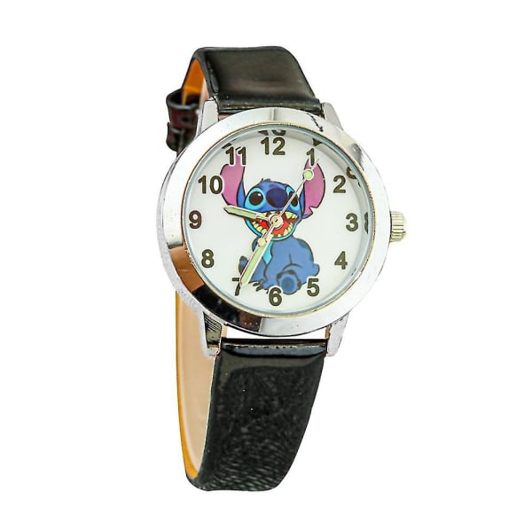 Lilo & Stitch Cartoon Quartz Watch Luminous Glow Analog Armbandsur Barn Pojkar Flickor Födelsedagspresent Black