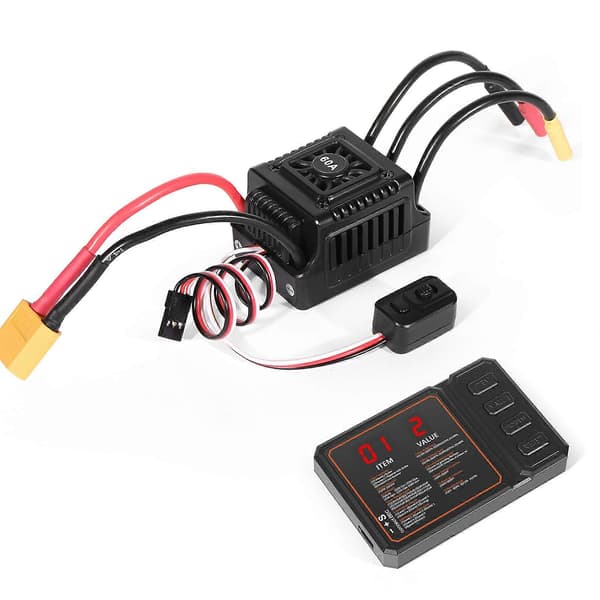 Fjernkontroll Modell Sensorløs Børsteløs ESC for Bil Leketøy Programmering Samling Motor Erstatning Biltilbehør Svart Black