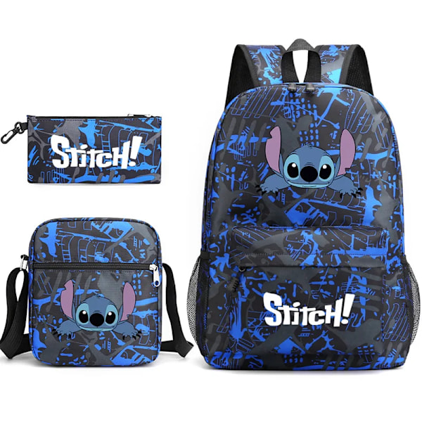 Lilo ja Stitch -reppu miehille ja naisille, suurikokoinen koululaukku, kevyt, kannettava tietokoneen reppu, matkareppu, 3 osaa same as picture2