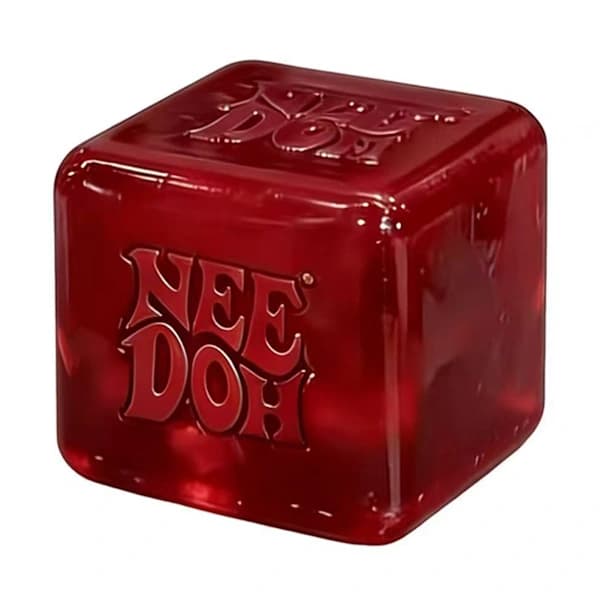 NeeDoh Nice Cubes Stresskuber Squishy Legetøj Firkantede Squishy Bolde Til Voksne Børn Sensorisk Fidget Legetøj Til Angstlindring, Rød