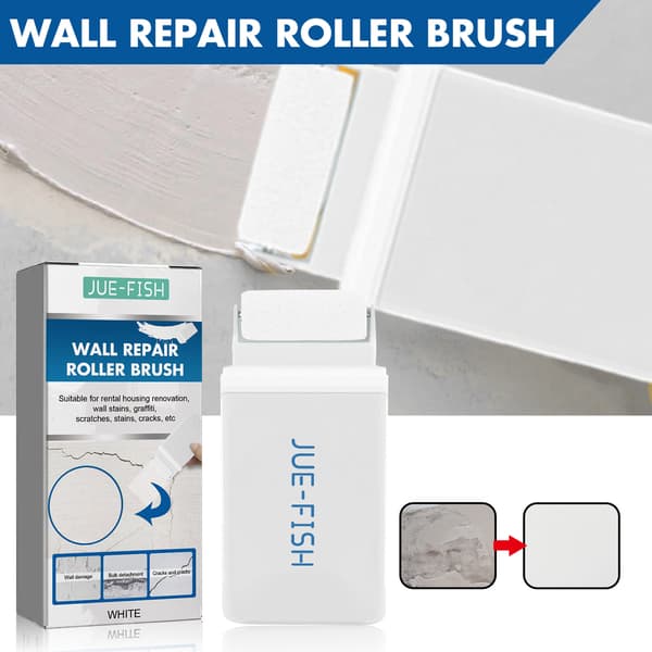 Wall Repair Roller; Renovation with White Paint; Covers Peeling Paint, Moisture Protection, Cracks, and Graffiti.