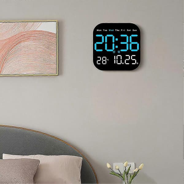 Digitalt ur stort display multifunktionsdisplay til studieværelse Purple white light