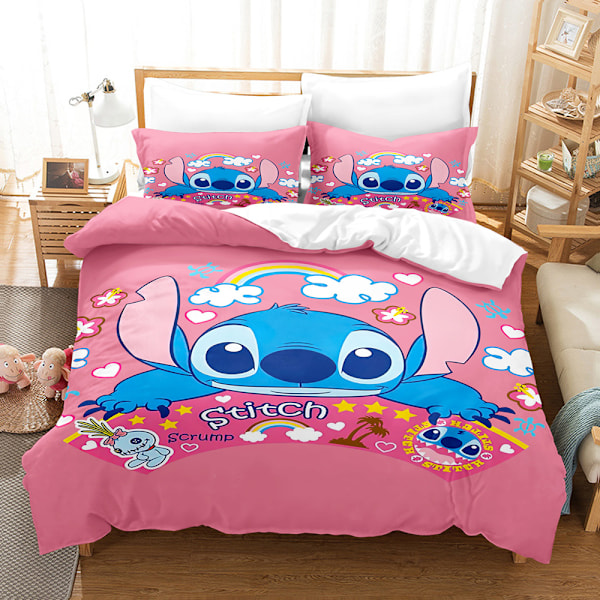 3D digitaalinen painatus kolmiosainen setti söpö piirretty Stitch Tähti ja Vauva sängyn peitto 135*200 tyynyliina 50*75*1