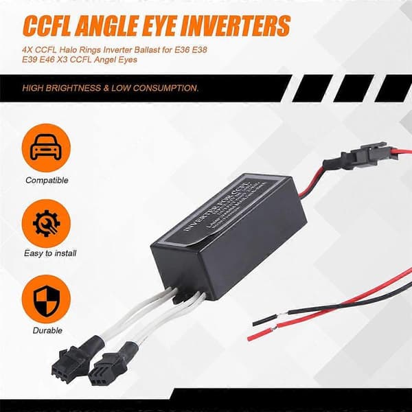 2x CCFL Ringar Inverter Ballast för E36 E38 X3 CCFL Änglaögon