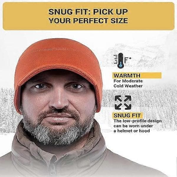 Fleece Vintermössa med Skärm - Herr - Öronlapp Skärmmössa Orange