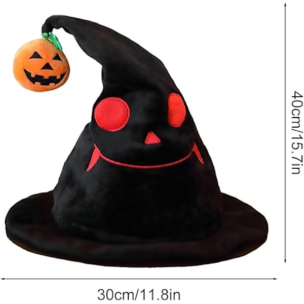 Halloween-hatt - Elektrisk pumpahatt lyser upp häxhatt - Återanvändbar Halloween-kostym häxtillbehör för scenframträdande kostymtävling