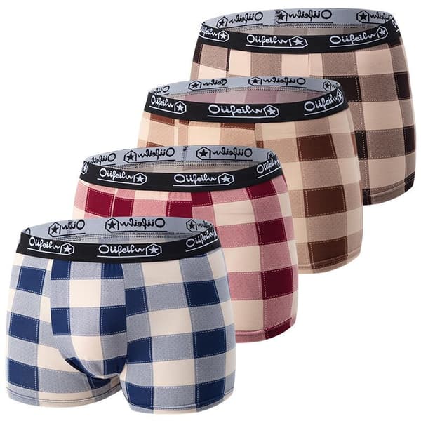 4-pak herreunderbukser, afslappede, åndbare, komfortable, elastiske sportsshorts S