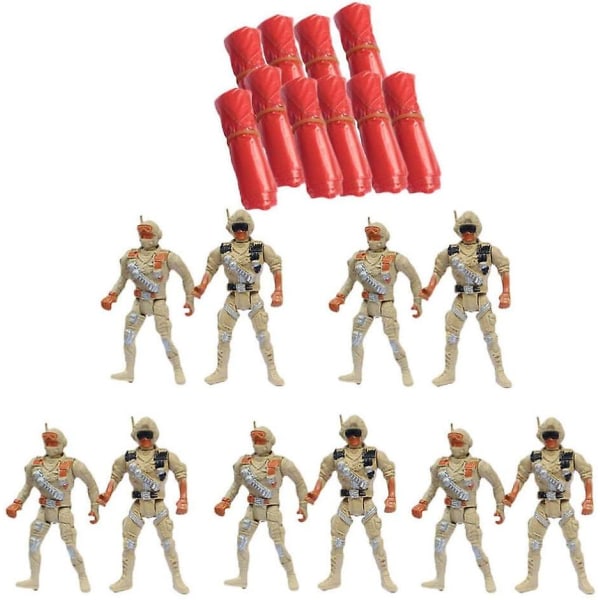 10 st plast Militär luftburen fallskärmsjägare Leksak Fallskärm Arm Soldater Leksaker Action Figur Lek Set Tillbehör Present till barn Barn (slumpmässig färg, 9 cm