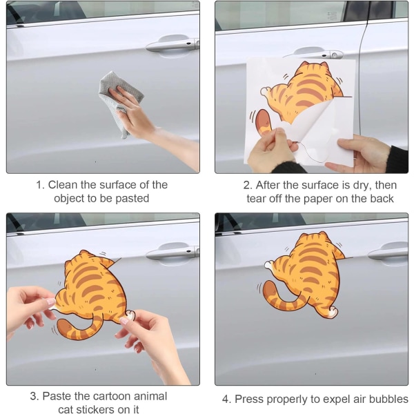 Humorbilklistermärke, 3 söta kattdekaler Kreativa bildekaler, Söt kattbilklistermärke för dekoration av bilfönsterdörrar
