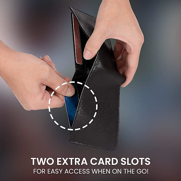 Smal plånbok för män - tunn Bifold äkta läder Rfid-blockerande minimalistisk snygg framsida ficka herrplånböcker (a. Charcoal Black-id)