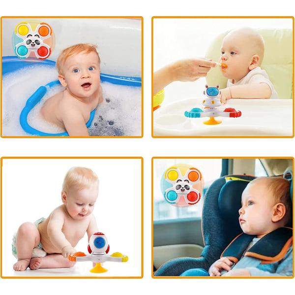 3 st Baby skalllerleksaker, sugkoppssnurrorleksak för baby, badleksaker för småbarn Sensoriska leksaker Födelsedagspresenter