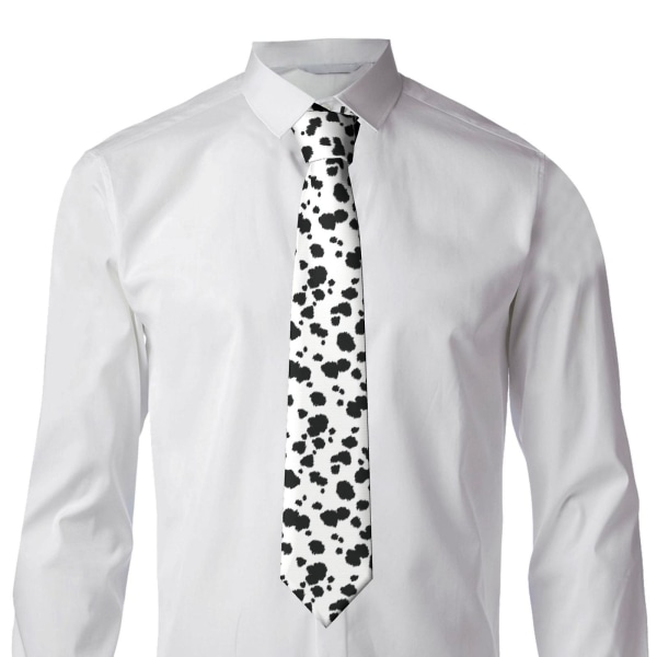 Dalmatialainen print miesten kravatti Muoti kaulasolmio laiha solmio Lahjat häihin, sulhaseen, bisnesjuhliin