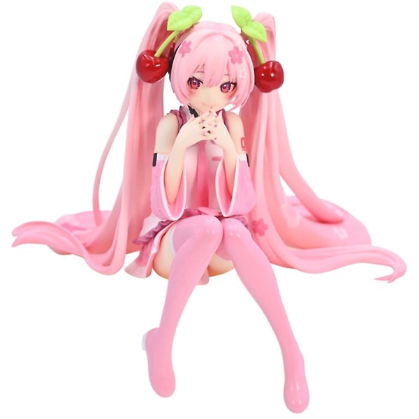 Ny Hatsune Miku Anime Figur Pink Kjole Pvc Model Action Legetøj Kirsebær Pink Kirsebærblomst Dekoration Samle Gaver No Box