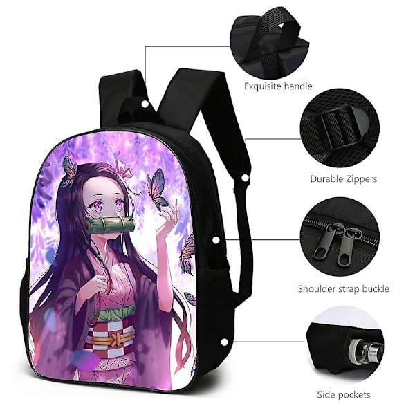 Lasten Anime Demon Slayer Nezuko Kamado -reppu, koululaukku