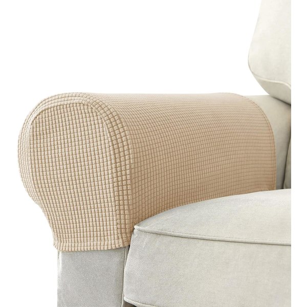 Set med 2 Jacquard Stretch Soffa Fåtölj Armstödsskydd Anti-slip Möbelskydd Armstödsskydd För Soffa Recliner