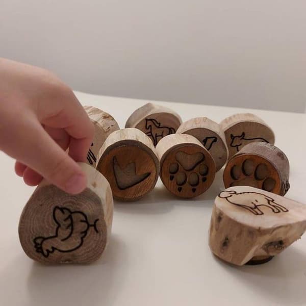 9-pack träspår av djur Playdoh-stämplar Djuravtryck 0.6