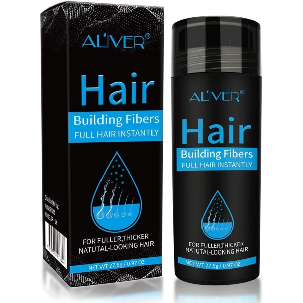 Hårfibre Hårbyggende fibre Håravfallsconcealer Profesjonell hårfortetterende pulverspray for å øke hårvolumet (svart)