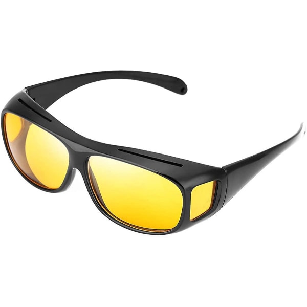 Yöajolasit miehille ja naisille Turva-aurinkolasit HD keltaisella linssillä muovikehyksellä häikäisyä estävä UV 400 suoja