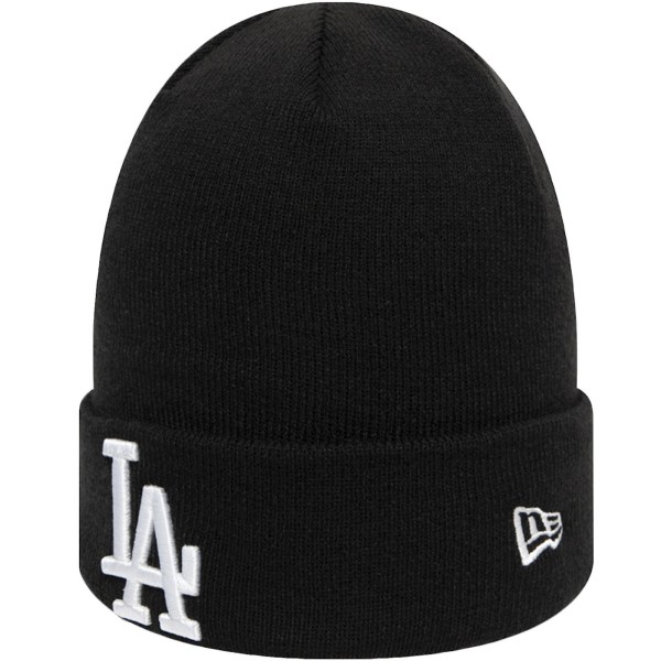 New Era Los Angeles LA Dodgers MLB Baseball Essential Knitted Beanie Hat - Sort Black One Size