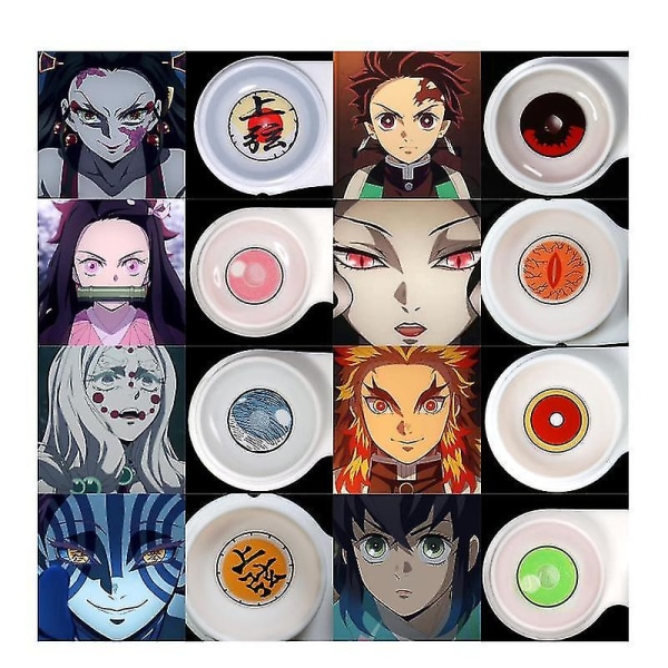 Demon Slayer Anime Cosplay Color Contact Lenses-akaza